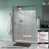 Simplicity 60 x 71 in. Frameless Contemporary Sliding Shower Door in Bronze with Clear Glass - Super Arbor