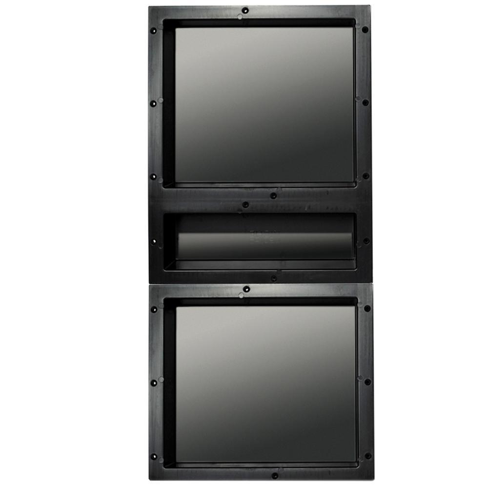 Redi Niche 16 in. x 34 in. Triple Shower Niche Set in Black - Super Arbor