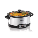 7 Qt. Programmable Stainless Steel Slow Cooker with Built-In Timer and Temperature Settings