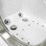 Deluxe 55 in. Acrylic Walk-In Whirlpool and Air Bath Bathtub in White, Fast Fill Faucet Set, LHS 2 in. Dual Drain - Super Arbor