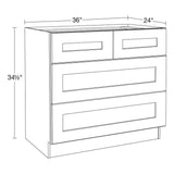 Home Decorators Collection Newport 36 in. W x 24 in. D x 34.5 in. H Assembled Plywood Cooktop Base Kitchen Cabinet in Mythic Blue with Soft Close
