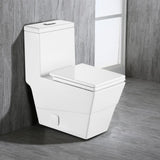 New Style Double Flush 1 Piece 0.8 / 1.28 GPF White Double pumping Square Toilet With Chair - Super Arbor