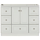 Ultraline 60 in. W x 21 in. D x 34.5 in. H Vanity for Center Basin Cabinet Only in Satin White - Super Arbor