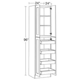 Home Decorators Collection Newport 24 in. W x 24 in. D x 96 in. H Assembled Plywood Pantry Kitchen Cabinet in Pearl Gray with 4ROT Soft Close