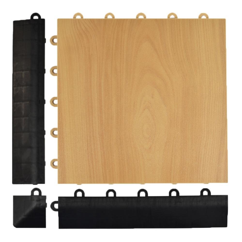 Greatmats Max Tile 12 in. x 12 in. x 5/8 in. Maple Plank Vinyl Interlocking Raised Modular Floor Tile (Case of 26)