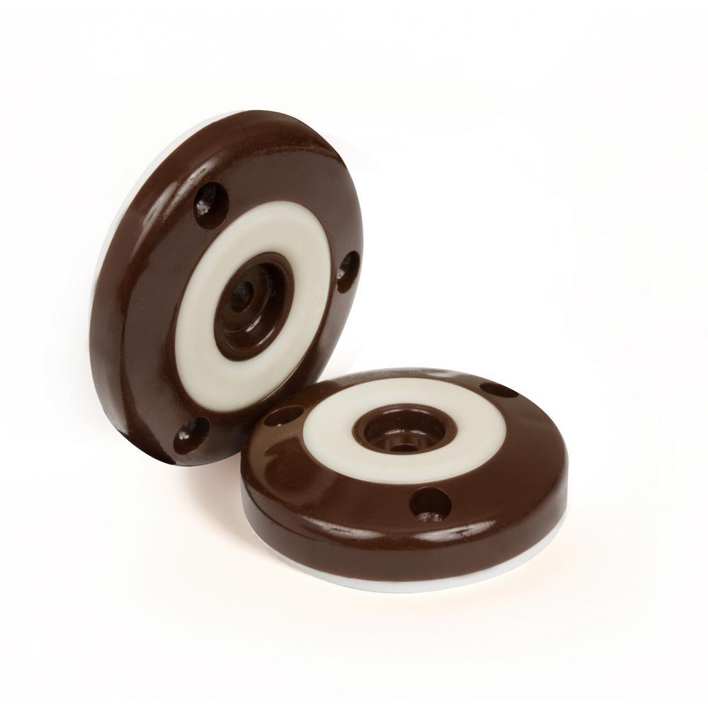 2 in. Round Chocolate Brown Furniture Feet Floor Protectors with Non Slip Rubber Grip (Set of 4 ) - Super Arbor