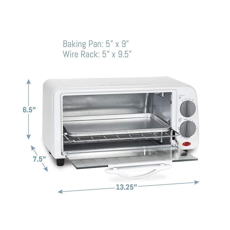 Personal 650 W 2-Slice White Toaster Oven with Built-In Timer