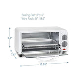 Personal 650 W 2-Slice White Toaster Oven with Built-In Timer