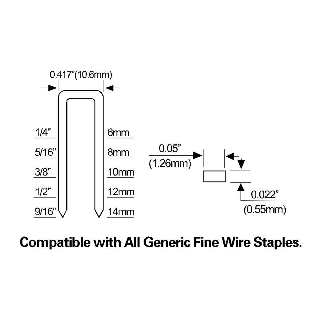 Pneumatic 20-Gauge 9/16 in. Fine Wire Stapler - Super Arbor