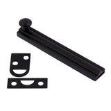 4 in. Solid Matte Black Brass Surface Bolt - Super Arbor