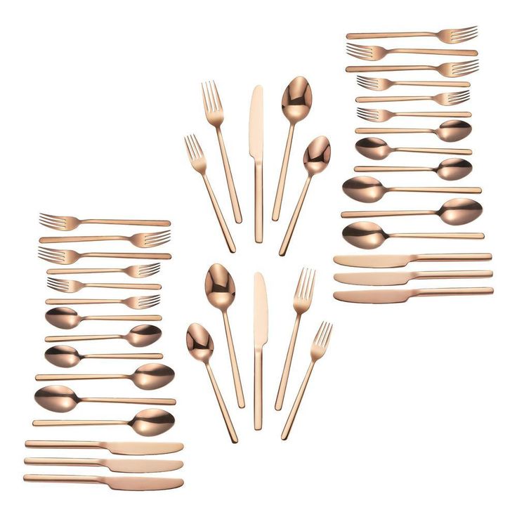 Brenner 40-Piece Stainless Steel 18/0 with Copper Finish Flatware Set (Service for 8)
