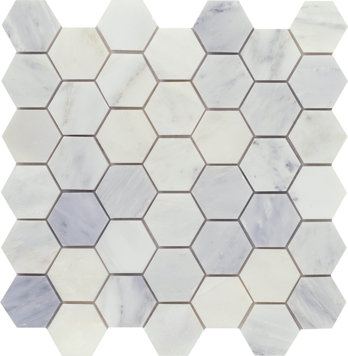 Emser Winter Frost Natural Stone Marble Border Tile, 11 in. x 13 in. Sheet