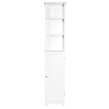 Contemporary Country 13.5 in. W x 8 in. D x 65 in. H Free Standing Floor Shelf with Lower Cabinet in White - Super Arbor