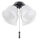 Gazelle 4-Light LED Matte White Universal Ceiling Fan Light Kit