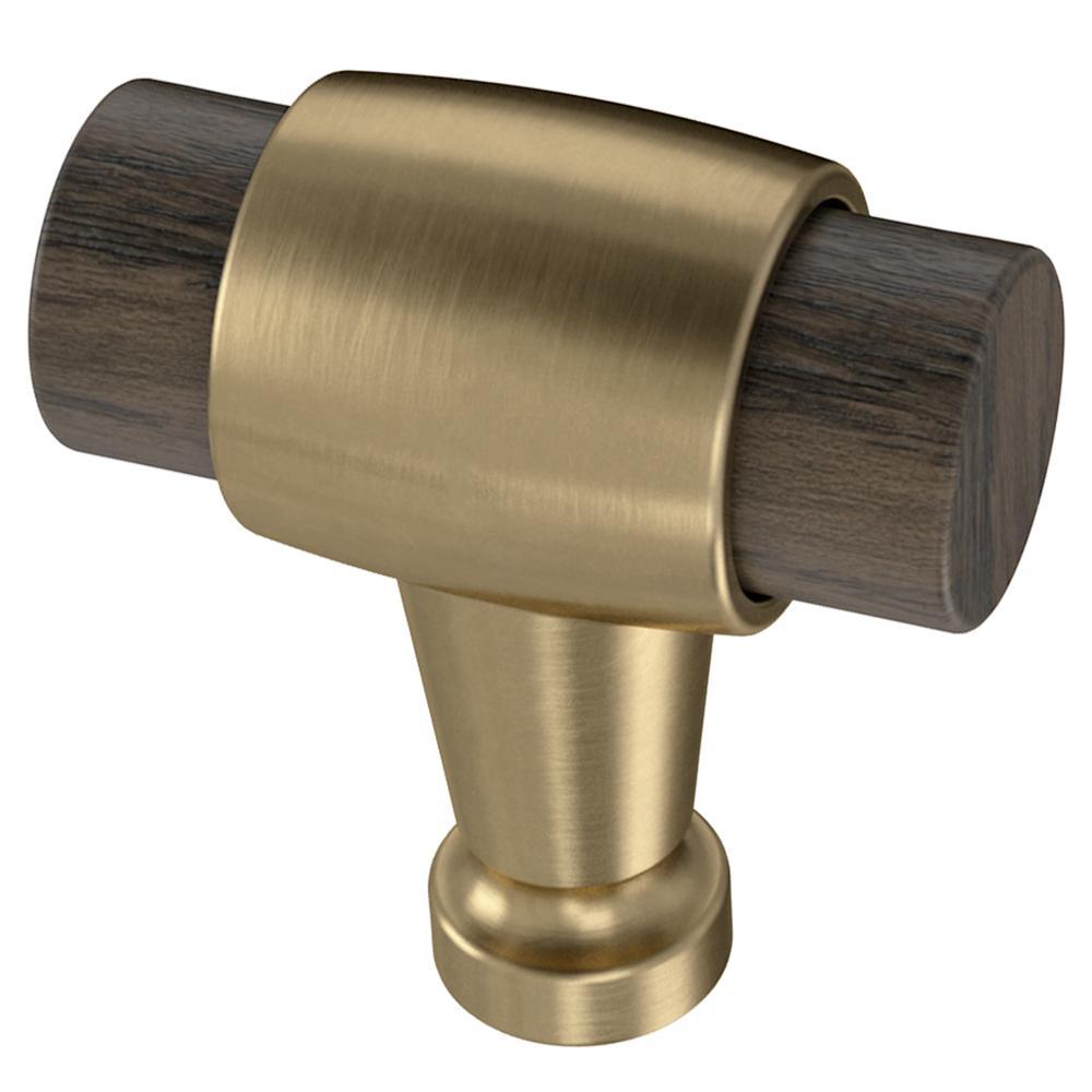 Modern 1-3/16 in. (30mm) Matte Black with Rustic Pine Wood Cabinet Knob - Super Arbor