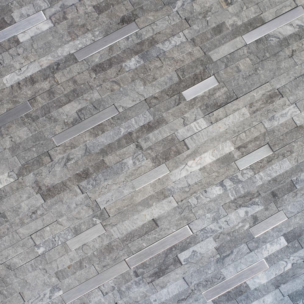 MSI Eclipse Interlocking 12 in. x 12 in. x 8 mm Matte Metal Stone Mesh-Mounted Mosaic Wall Tile (10 sq. ft. / case)