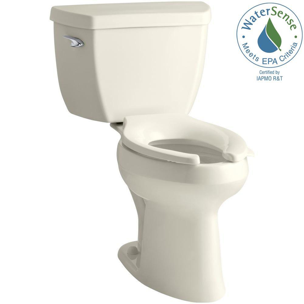 Highline 2-piece 1.28 GPF Single Flush Elongated Toilet in Biscuit, Seat Not Included - Super Arbor