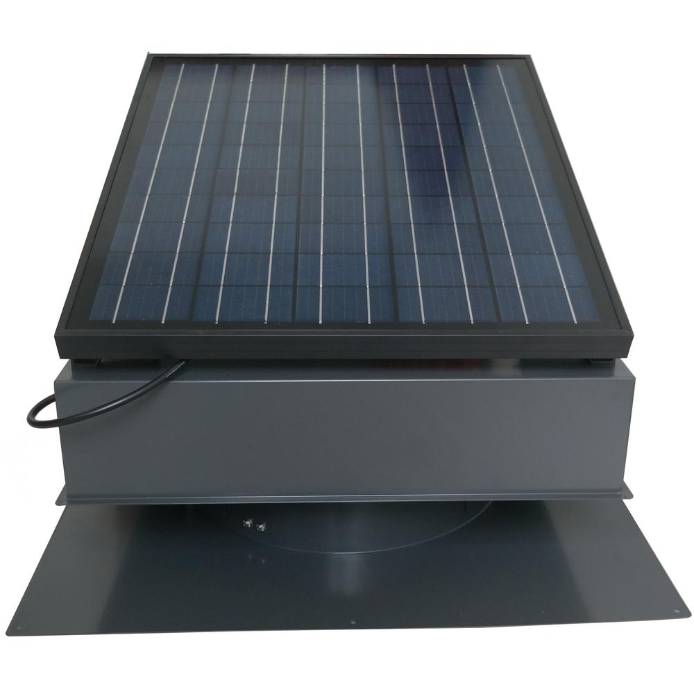 25-Watt 1420 CFM Gray Solar Powered Attic Fan - Super Arbor
