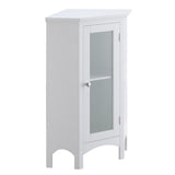 16 in. W x 31 in. H x 22 in. D Denali Corner Floor Cabinet Corner Shelf in White - Super Arbor