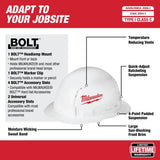 600 Lumens LED USB Rechargeable Low-Profile Hard Hat Headlamp w/BOLT White Type 1 Class C Full Brim Vented Hard Hat - Super Arbor