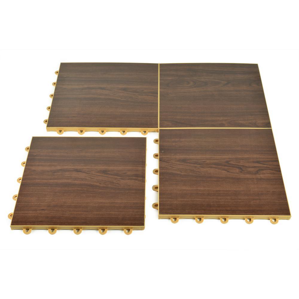 Greatmats Click Tile 12-1/8 in. x 12-1/8 in. Maple Interlocking Basement Plastic and Vinyl Floor Tile (24-Pack) (24.5 sq. ft.)