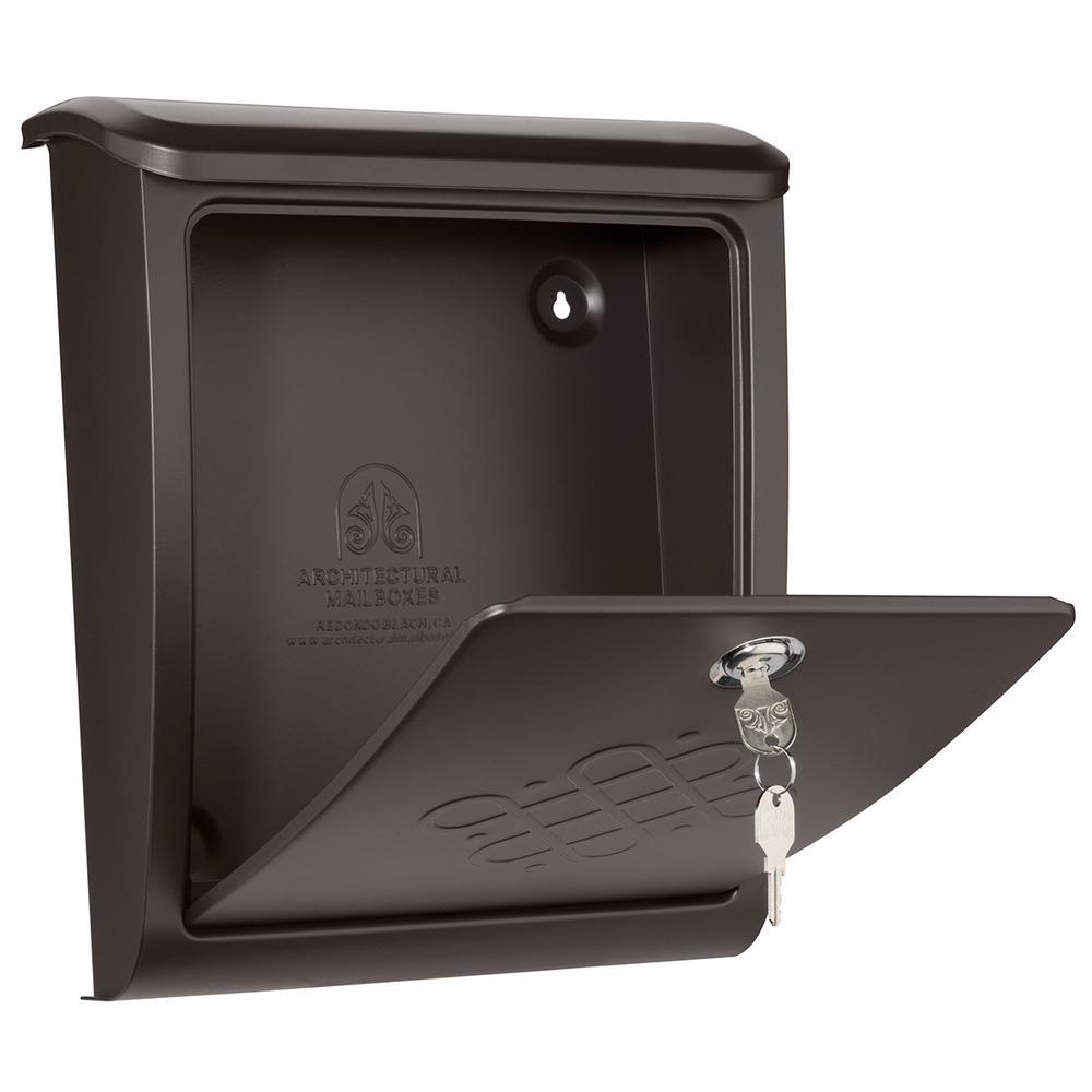 Bordeaux Locking Rubbed Bronze Wall Mount Mailbox - Super Arbor