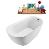 59.1 in. Acrylic Flatbottom Non-Whirlpool Bathtub in Glossy White - Super Arbor