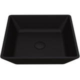 VIGO Black Roma Rectangular MatteShell Glass Bathroom Vessel Sink