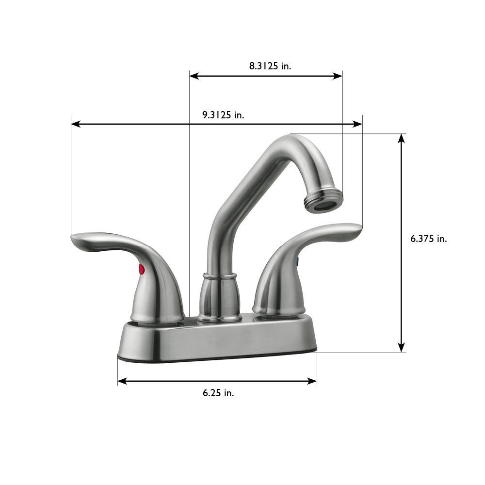 Ashland 2-Handle Utility Faucet in Satin Nickel - Super Arbor