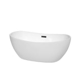Rebecca 60 in. Acrylic Flatbottom Non-Whirlpool Bathtub in White with Polished Chrome Trim - Super Arbor