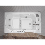 HD Series 53 in. Right Drain Quick Fill Walk-In Whirlpool Bath Tub with Powered Fast Drain in White - Super Arbor