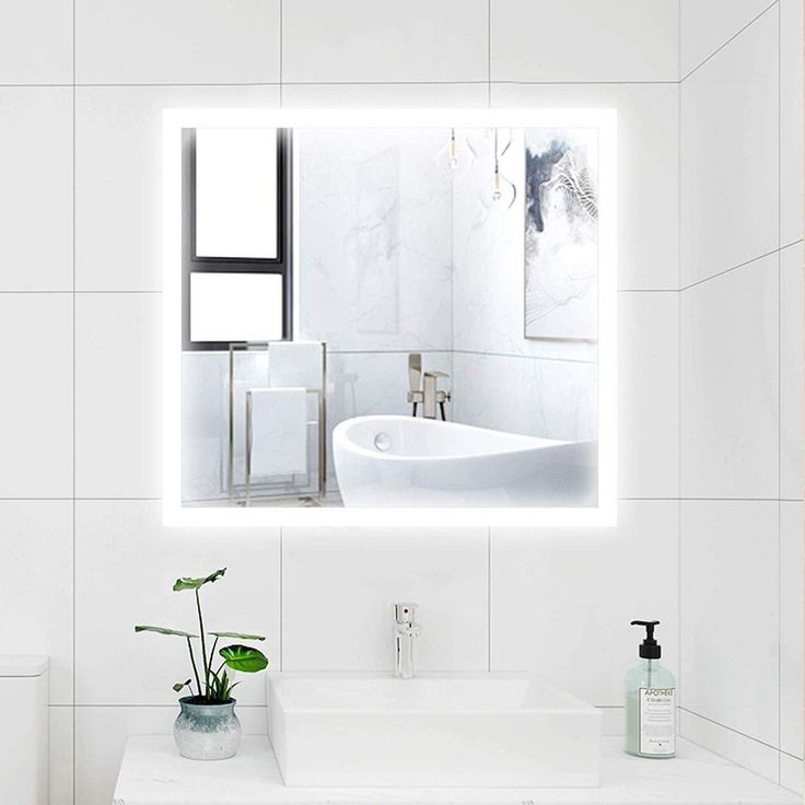 28 in. x 30 in. White LED Lighted Bathroom Mirror with Sensor Switch