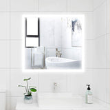 28 in. x 30 in. White LED Lighted Bathroom Mirror with Sensor Switch