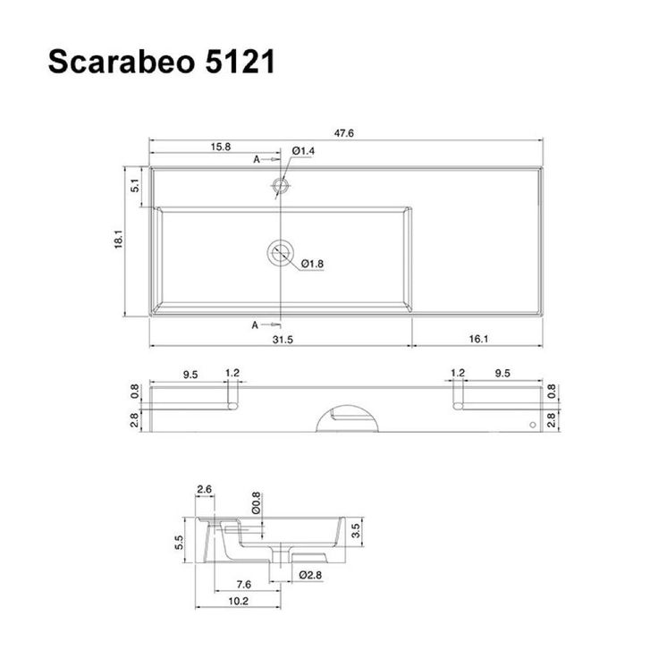 Nameeks Teorema 2-Wall Mounted Bathroom Sink in White