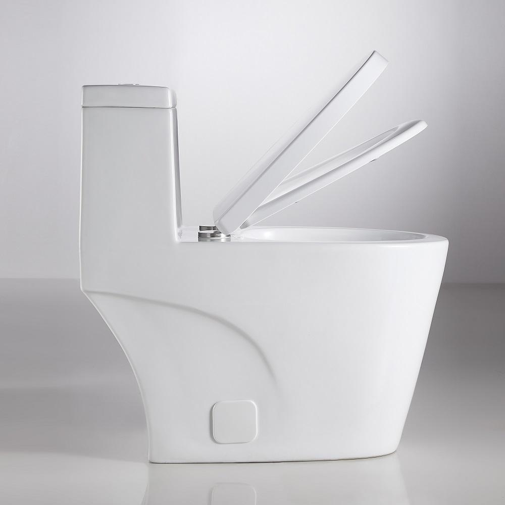 1-Piece 1.28 GPF Dual Flush High Efficiency Elongated Toilet in White, Seat Included - Super Arbor