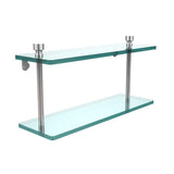 Foxtrot 16 in. L x 8 in. H x 5 in. W 2-Tier Clear Glass Bathroom Shelf in Antique Bronze - Super Arbor