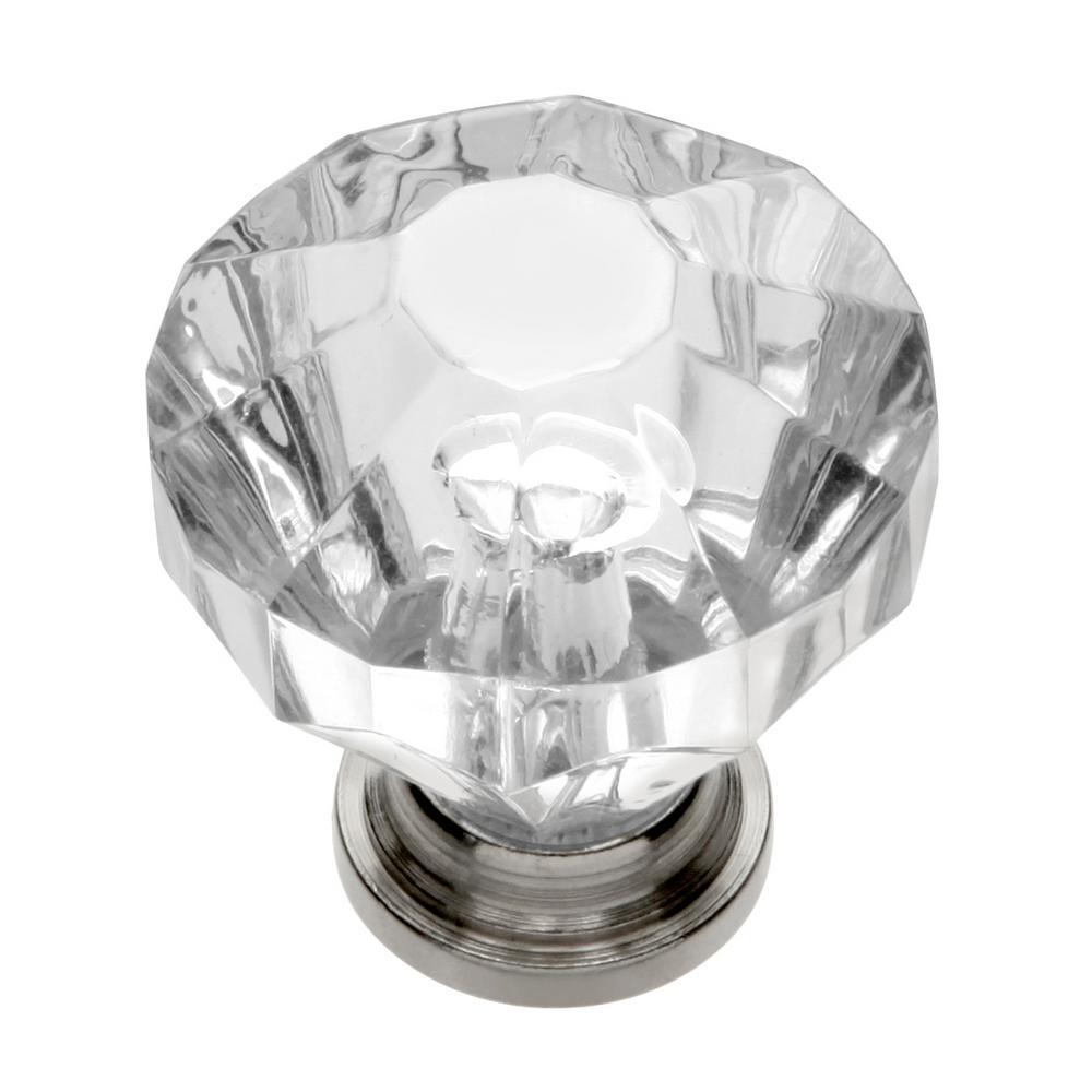 Crystal Palace 1-1/4 in. Crysacrylic with Polished Nickel Acrylic Cabinet Knob - Super Arbor