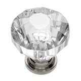 Crystal Palace 1-1/4 in. Crysacrylic with Polished Nickel Acrylic Cabinet Knob - Super Arbor
