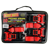 16 ft. x 1-1/4 in. Ratchet Strap with blk Vinyl J Hks (4-Pack) - Super Arbor