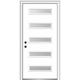 36 in. x 80 in. Davina Right-Hand Inswing 5-Lite Frosted Glass Painted Steel Prehung Front Door on 4-9/16 in. Frame - Super Arbor