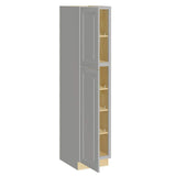 Home Decorators Collection Grayson 18 in. W x 24 in. D x 84 in. H Assembled Plywood Pantry Kitchen Cabinet in Pearl Gray with Soft Close LH