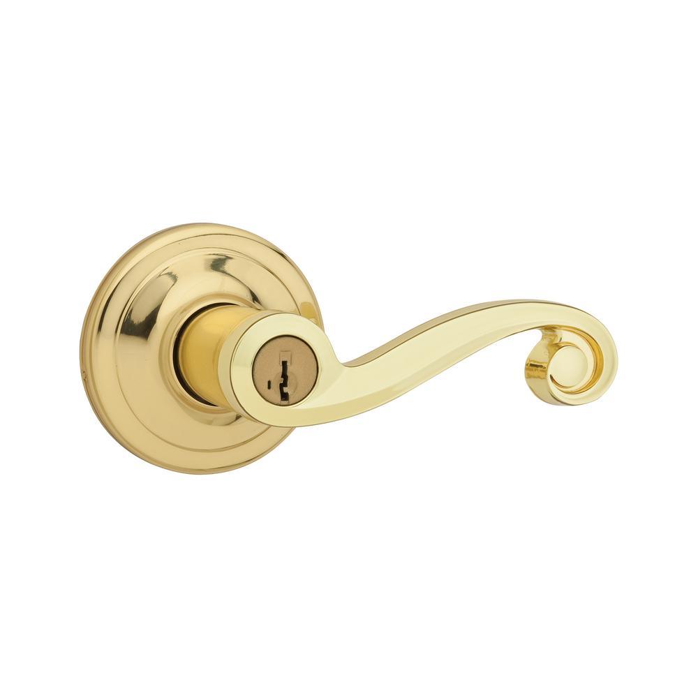 Lido Satin Nickel Entry Door Lever Featuring SmartKey Security - Super Arbor