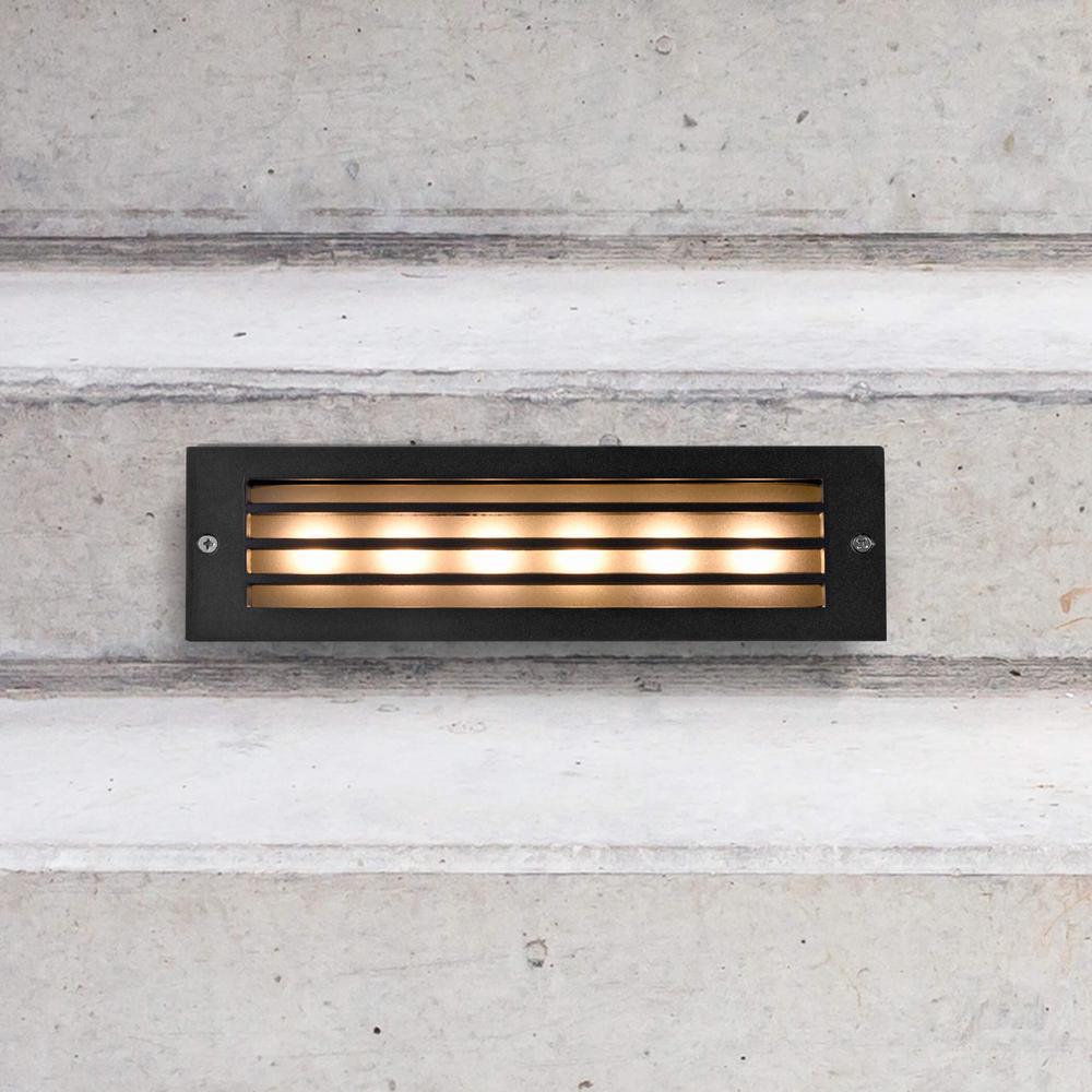 6-Watt Black Outdoor Integrated LED Step Landscape Path Light - Super Arbor