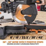 15 Amp 10 in. Dual Bevel Sliding Miter Saw with Laser Guide, Dust Bag, 13 ft. Power Cord, and 28-T Multi-Material Blade - Super Arbor