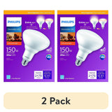 Philips 150-Watt Equivalent BR40 Dimmable LED Floodlight Bulbs with Warm Glow, Soft White 2700K (2-Pack)