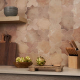 Lux Tile Parma Cotto Brown Matte Star and Cross 6" Terracotta Look Porcelain Tile