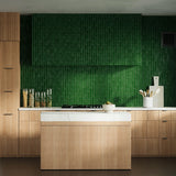 Wabi Sabi Emerald Green 1.5x9 Crackled Glossy Ceramic Tile by Lux Tile