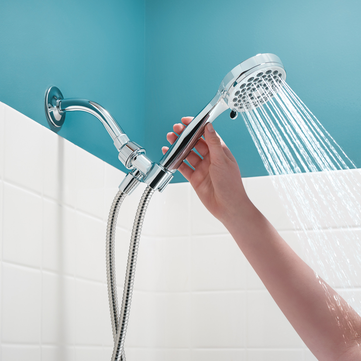 Moen Eos 3-Spray 3.75 in. Handheld Shower Head, Wall-Mount, Chrome