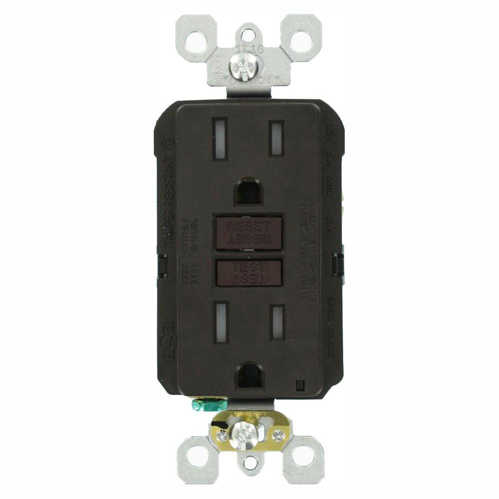 15 Amp 125-Volt Duplex SmarTest Self-Test SmartlockPro Tamper Resistant GFCI Outlet, Black - Super Arbor