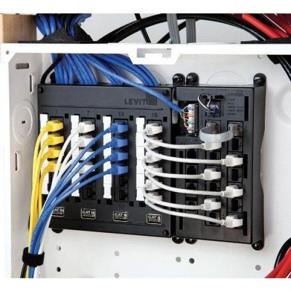 Structured Media Twist and Mount Patch Panel with 24 Cat 6 Ports - Black - Super Arbor